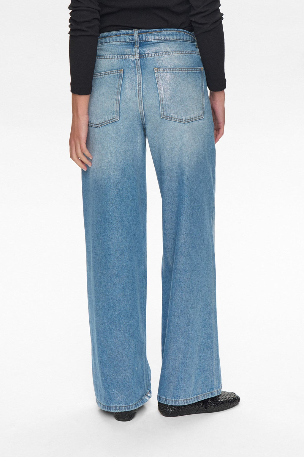 NUBROOKLYN JEANS GLAM - Blue Denim Silver Foil