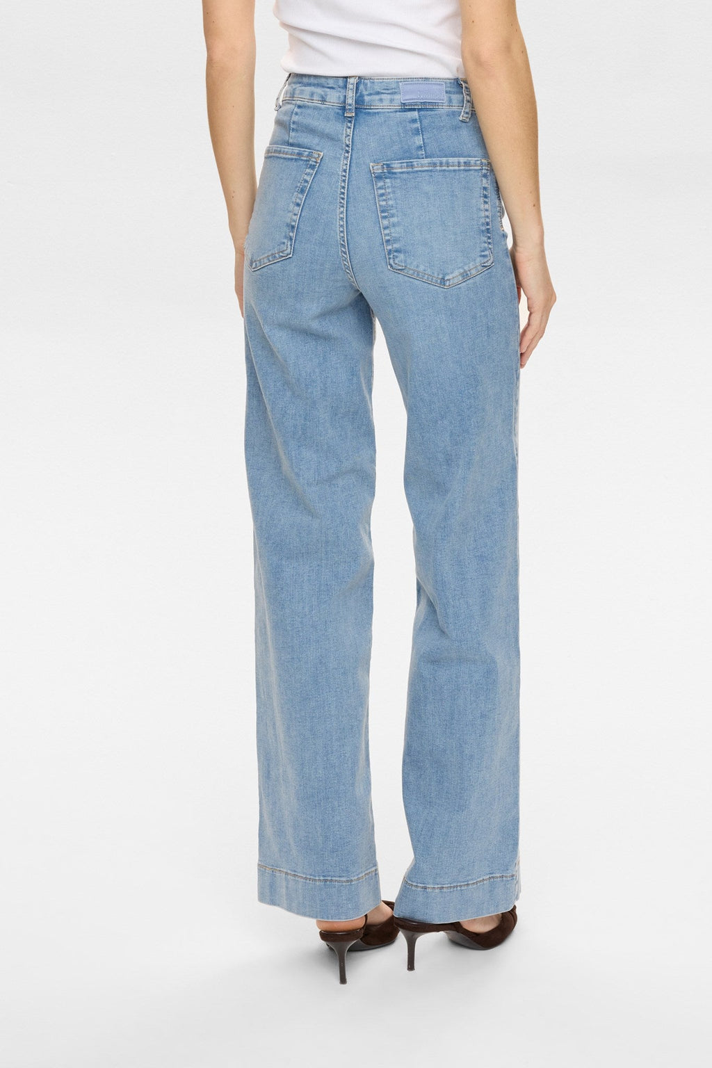 NUPARIS HR WIDE JEANS - P3019 - Light B. Stonewash Denim
